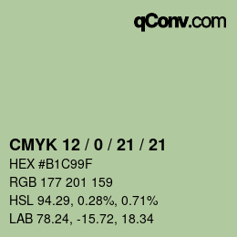 Color code: CMYK 12 / 0 / 21 / 21 | qconv.com