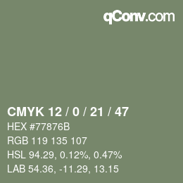 Código de color: CMYK 12 / 0 / 21 / 47 | qconv.com