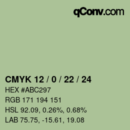 Color code: CMYK 12 / 0 / 22 / 24 | qconv.com