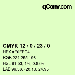 Color code: CMYK 12 / 0 / 23 / 0 | qconv.com
