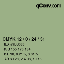 颜色代码: CMYK 12 / 0 / 24 / 31 | qconv.com