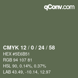 Color code: CMYK 12 / 0 / 24 / 58 | qconv.com