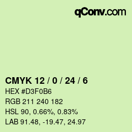 颜色代码: CMYK 12 / 0 / 24 / 6 | qconv.com