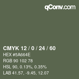 颜色代码: CMYK 12 / 0 / 24 / 60 | qconv.com