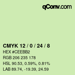 Farbcode: CMYK 12 / 0 / 24 / 8 | qconv.com
