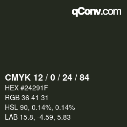颜色代码: CMYK 12 / 0 / 24 / 84 | qconv.com