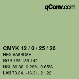 Código de color: CMYK 12 / 0 / 25 / 26 | qconv.com