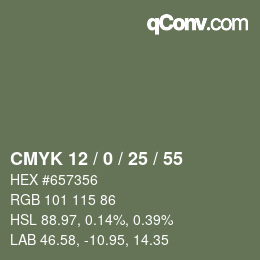 Código de color: CMYK 12 / 0 / 25 / 55 | qconv.com