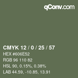 Color code: CMYK 12 / 0 / 25 / 57 | qconv.com