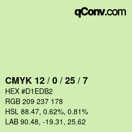 Color code: CMYK 12 / 0 / 25 / 7 | qconv.com