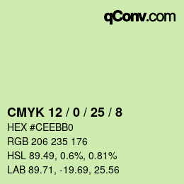 Color code: CMYK 12 / 0 / 25 / 8 | qconv.com