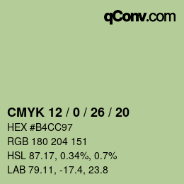 Color code: CMYK 12 / 0 / 26 / 20 | qconv.com