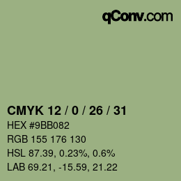 Color code: CMYK 12 / 0 / 26 / 31 | qconv.com