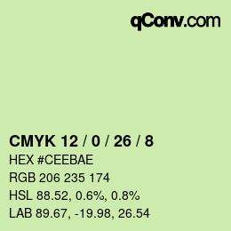 Color code: CMYK 12 / 0 / 26 / 8 | qconv.com