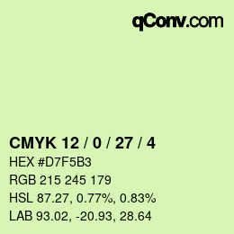 Color code: CMYK 12 / 0 / 27 / 4 | qconv.com