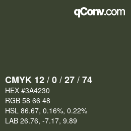カラーコード: CMYK 12 / 0 / 27 / 74 | qconv.com