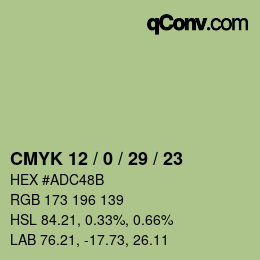 Color code: CMYK 12 / 0 / 29 / 23 | qconv.com