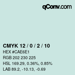 カラーコード: CMYK 12 / 0 / 2 / 10 | qconv.com