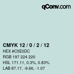 カラーコード: CMYK 12 / 0 / 2 / 12 | qconv.com