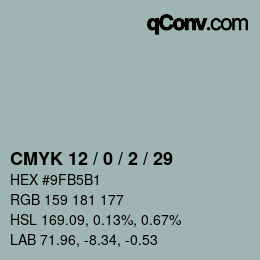 カラーコード: CMYK 12 / 0 / 2 / 29 | qconv.com