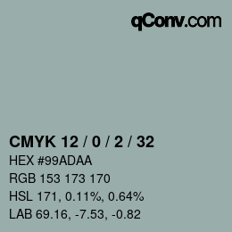 颜色代码: CMYK 12 / 0 / 2 / 32 | qconv.com