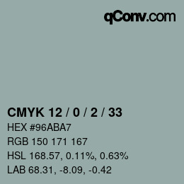 Color code: CMYK 12 / 0 / 2 / 33 | qconv.com