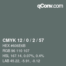 Color code: CMYK 12 / 0 / 2 / 57 | qconv.com