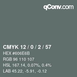 Color code: CMYK 12 / 0 / 2 / 57 | qconv.com