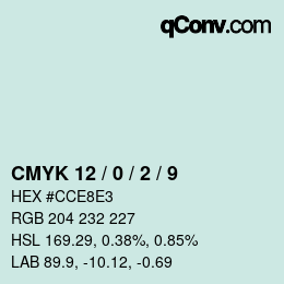 カラーコード: CMYK 12 / 0 / 2 / 9 | qconv.com