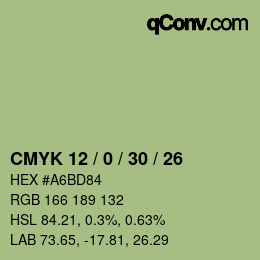 Color code: CMYK 12 / 0 / 30 / 26 | qconv.com