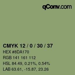 Color code: CMYK 12 / 0 / 30 / 37 | qconv.com