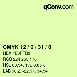 Color code: CMYK 12 / 0 / 31 / 0 | qconv.com