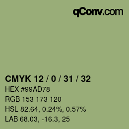 Color code: CMYK 12 / 0 / 31 / 32 | qconv.com