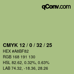 Color code: CMYK 12 / 0 / 32 / 25 | qconv.com