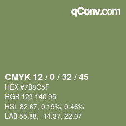 Color code: CMYK 12 / 0 / 32 / 45 | qconv.com