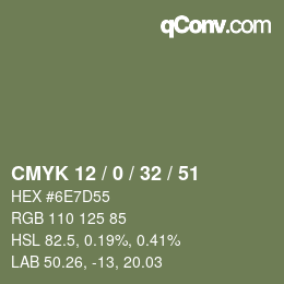 Color code: CMYK 12 / 0 / 32 / 51 | qconv.com