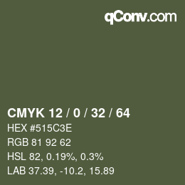 Farbcode: CMYK 12 / 0 / 32 / 64 | qconv.com