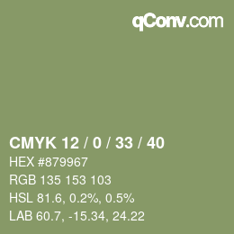 Código de color: CMYK 12 / 0 / 33 / 40 | qconv.com