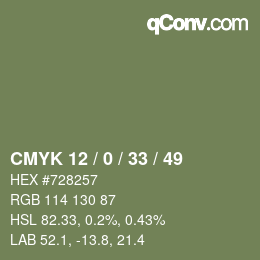 Código de color: CMYK 12 / 0 / 33 / 49 | qconv.com