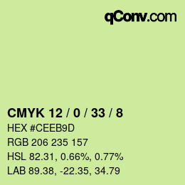 Color code: CMYK 12 / 0 / 33 / 8 | qconv.com