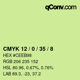 Color code: CMYK 12 / 0 / 35 / 8 | qconv.com