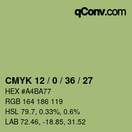 颜色代码: CMYK 12 / 0 / 36 / 27 | qconv.com