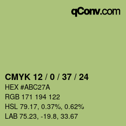颜色代码: CMYK 12 / 0 / 37 / 24 | qconv.com