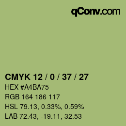 Color code: CMYK 12 / 0 / 37 / 27 | qconv.com