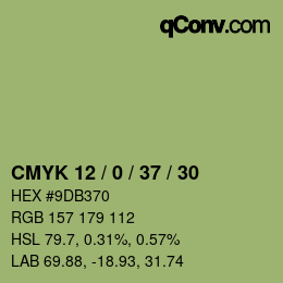 カラーコード: CMYK 12 / 0 / 37 / 30 | qconv.com