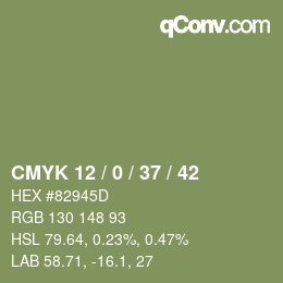 Color code: CMYK 12 / 0 / 37 / 42 | qconv.com