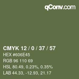 Color code: CMYK 12 / 0 / 37 / 57 | qconv.com