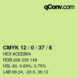 Color code: CMYK 12 / 0 / 37 / 8 | qconv.com