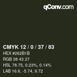 Color code: CMYK 12 / 0 / 37 / 83 | qconv.com