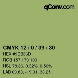 颜色代码: CMYK 12 / 0 / 39 / 30 | qconv.com